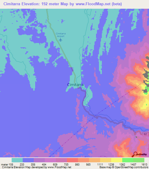 Cimitarra,Colombia Elevation Map