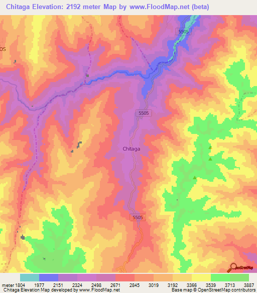 Chitaga,Colombia Elevation Map