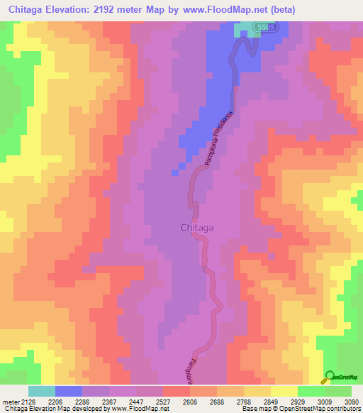 Chitaga,Colombia Elevation Map