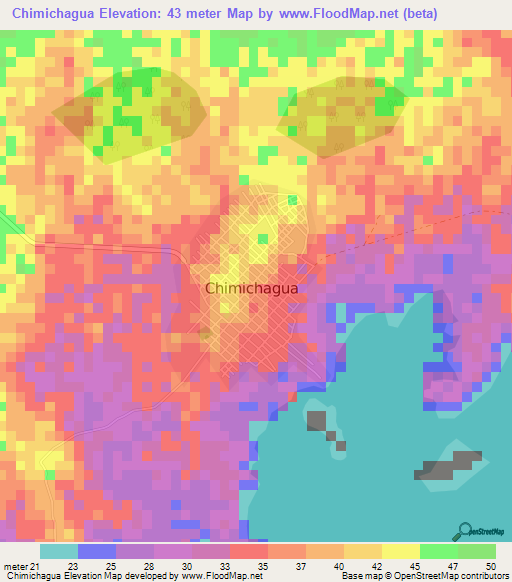 Chimichagua,Colombia Elevation Map