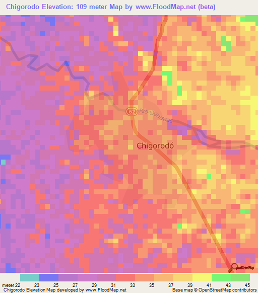 Chigorodo,Colombia Elevation Map