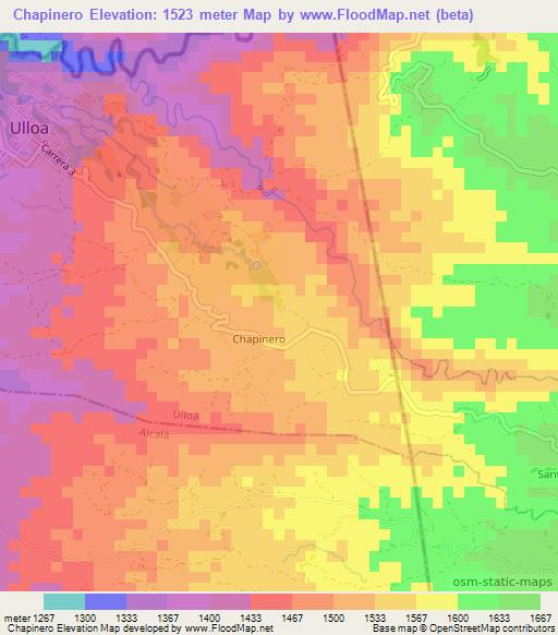 Chapinero,Colombia Elevation Map