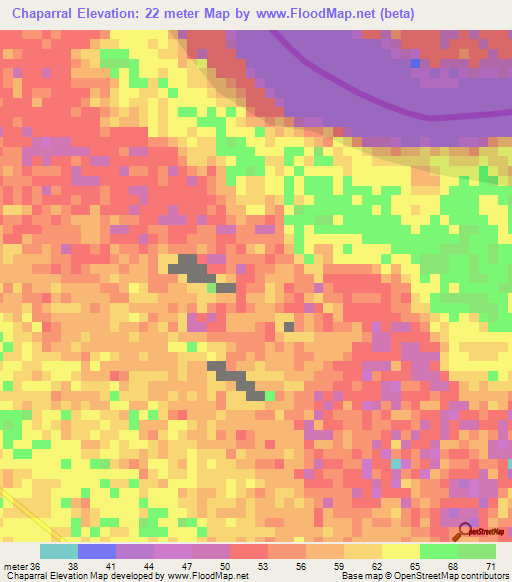 Chaparral,Colombia Elevation Map