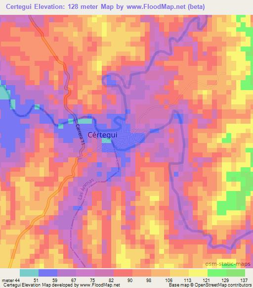 Certegui,Colombia Elevation Map