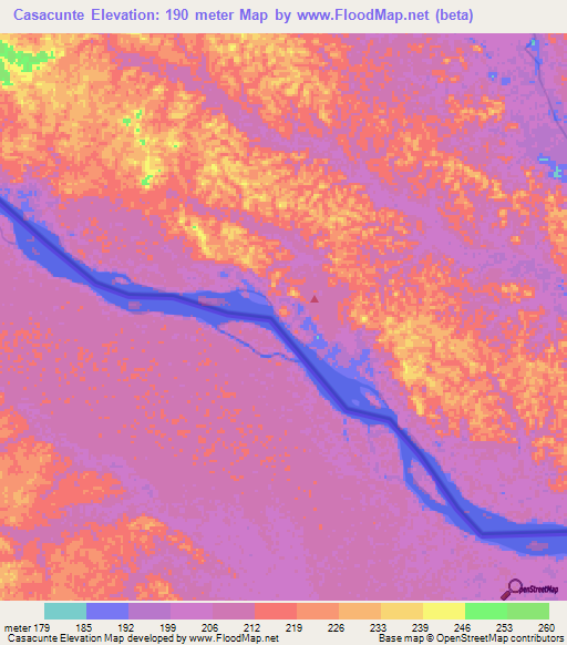 Casacunte,Colombia Elevation Map