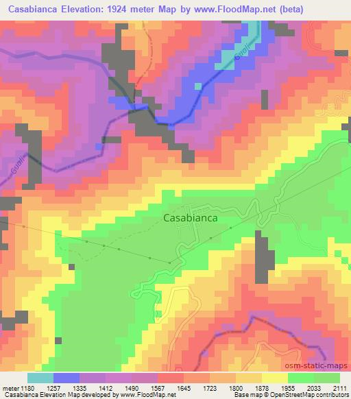 Casabianca,Colombia Elevation Map