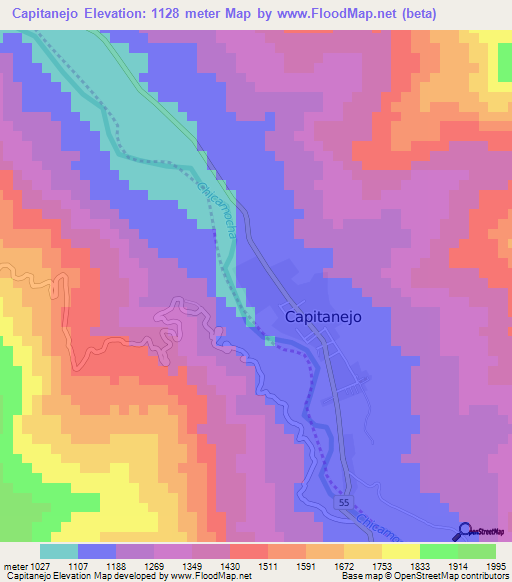 Capitanejo,Colombia Elevation Map