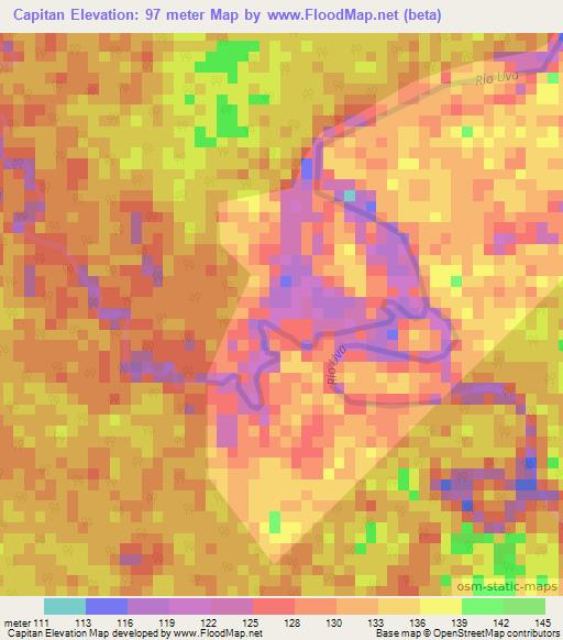 Capitan,Colombia Elevation Map