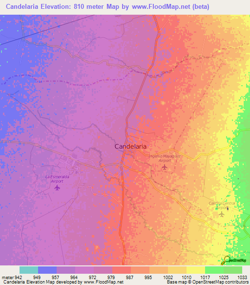 Candelaria,Colombia Elevation Map