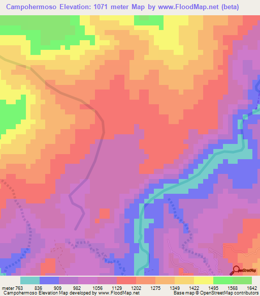 Campohermoso,Colombia Elevation Map