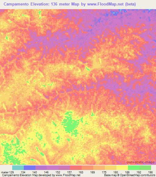 Campamento,Colombia Elevation Map