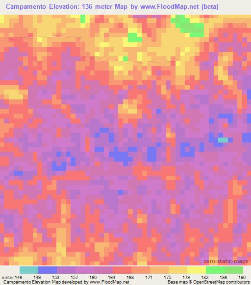 Campamento,Colombia Elevation Map