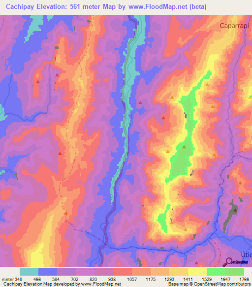 Cachipay,Colombia Elevation Map