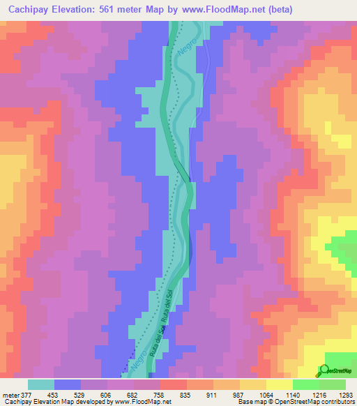 Cachipay,Colombia Elevation Map