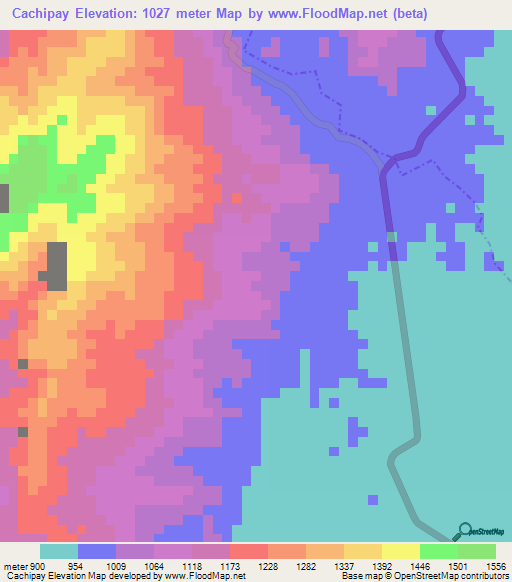 Cachipay,Colombia Elevation Map