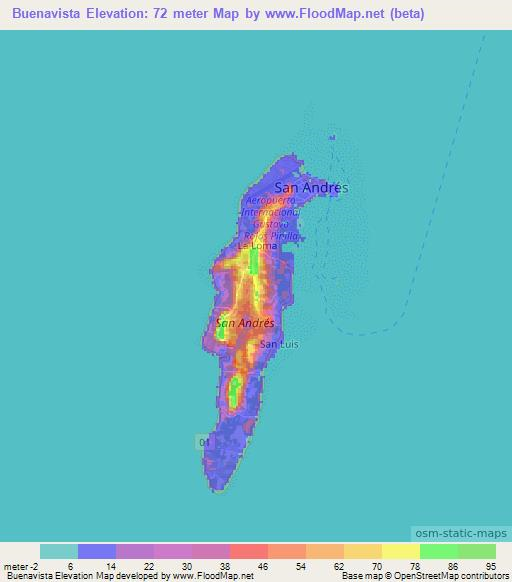 Buenavista,Colombia Elevation Map