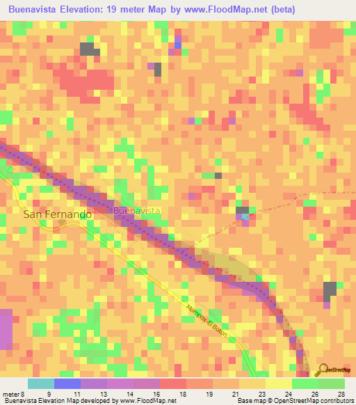 Buenavista,Colombia Elevation Map