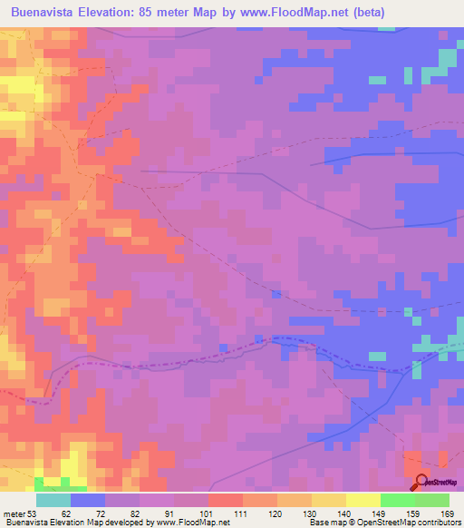 Buenavista,Colombia Elevation Map