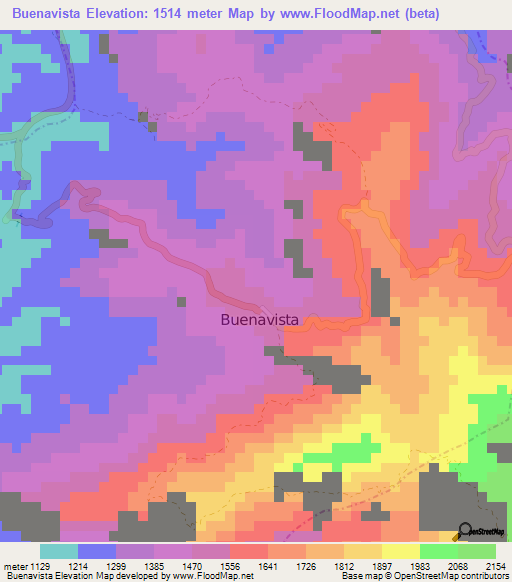 Buenavista,Colombia Elevation Map