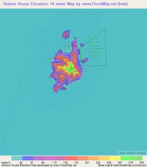 Bottom House,Colombia Elevation Map