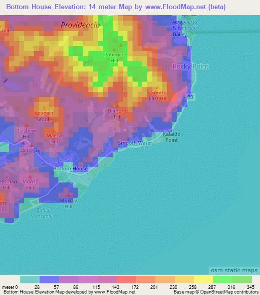 Bottom House,Colombia Elevation Map