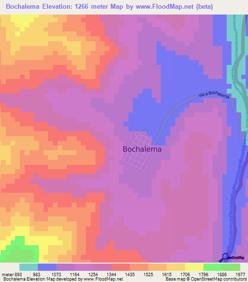 Bochalema,Colombia Elevation Map