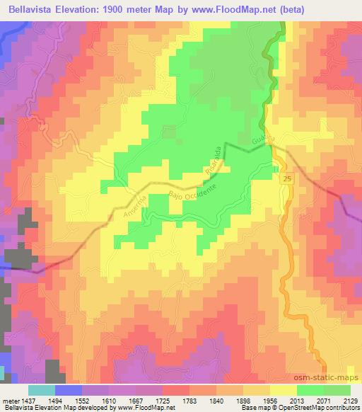 Bellavista,Colombia Elevation Map