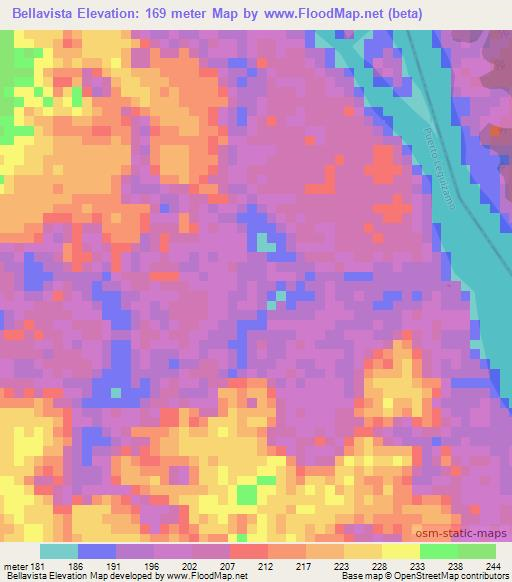 Bellavista,Colombia Elevation Map