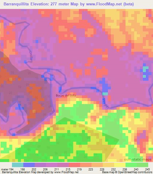 Barranquillita,Colombia Elevation Map