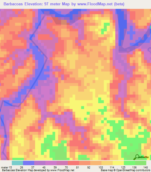 Barbacoas,Colombia Elevation Map