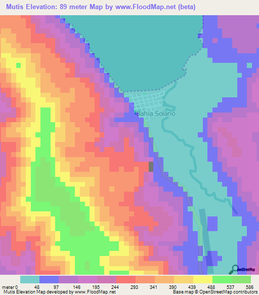 Mutis,Colombia Elevation Map