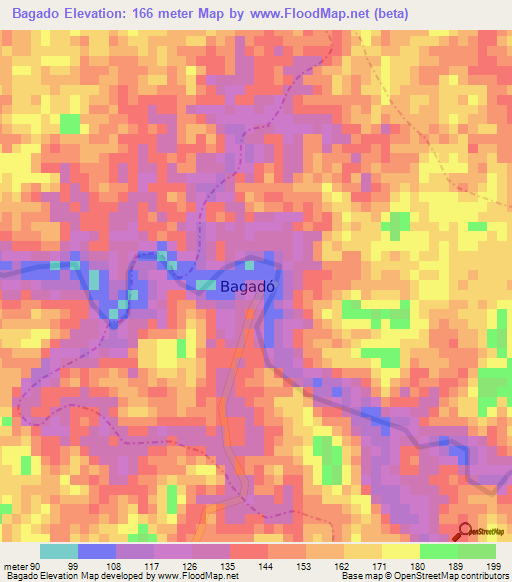 Bagado,Colombia Elevation Map