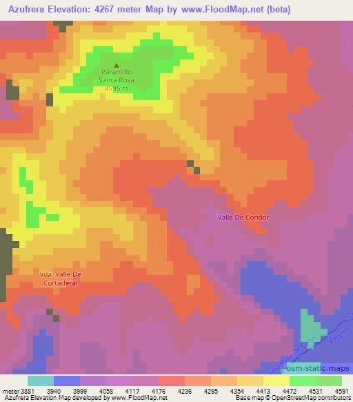 Azufrera,Colombia Elevation Map