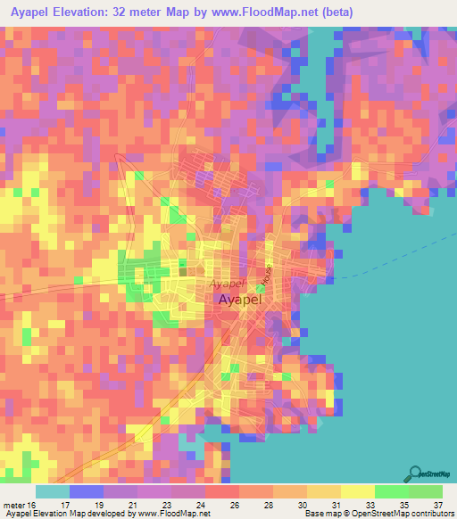 Ayapel,Colombia Elevation Map