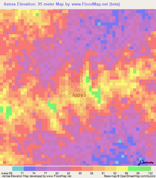 Astrea,Colombia Elevation Map