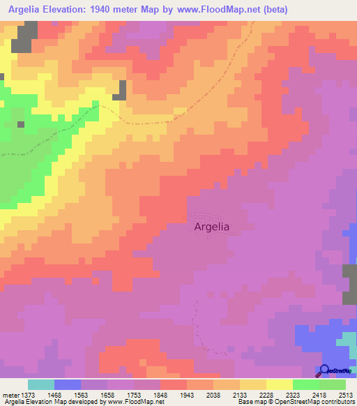 Argelia,Colombia Elevation Map