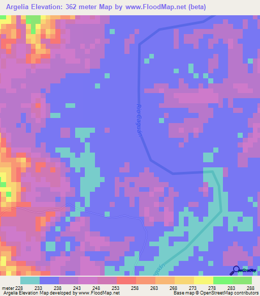 Argelia,Colombia Elevation Map