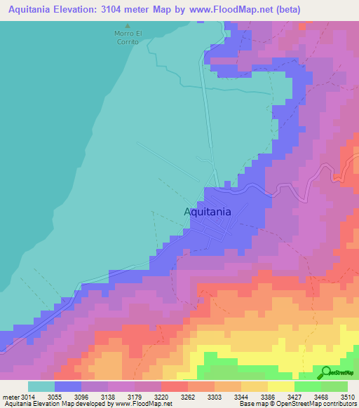 Aquitania,Colombia Elevation Map