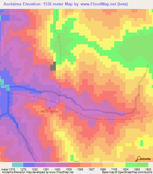 Anolaima,Colombia Elevation Map