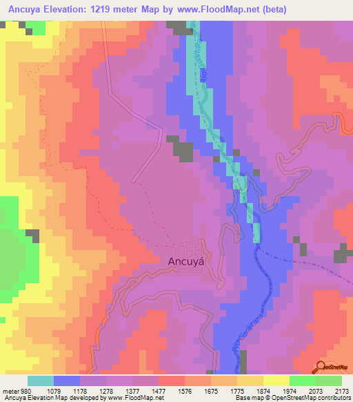 Ancuya,Colombia Elevation Map