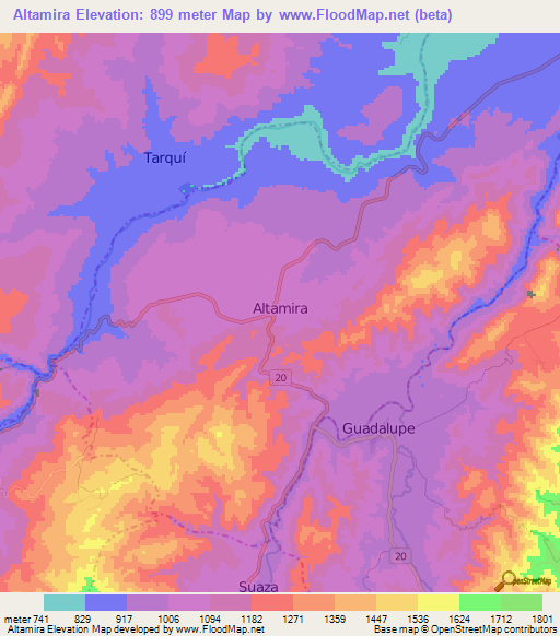 Altamira,Colombia Elevation Map