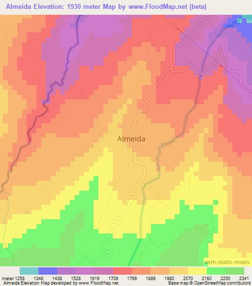 Almeida,Colombia Elevation Map