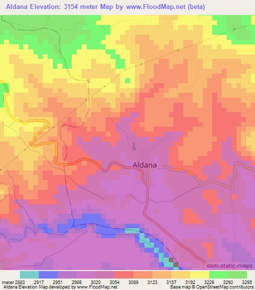 Aldana,Colombia Elevation Map