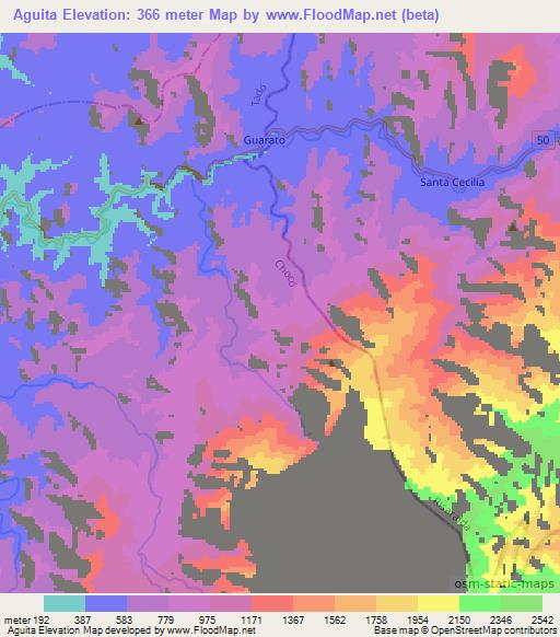 Aguita,Colombia Elevation Map