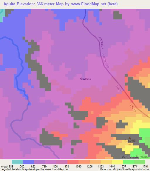 Aguita,Colombia Elevation Map