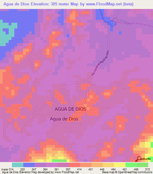 Agua de Dios,Colombia Elevation Map