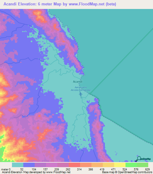 Acandi,Colombia Elevation Map