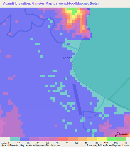 Acandi,Colombia Elevation Map