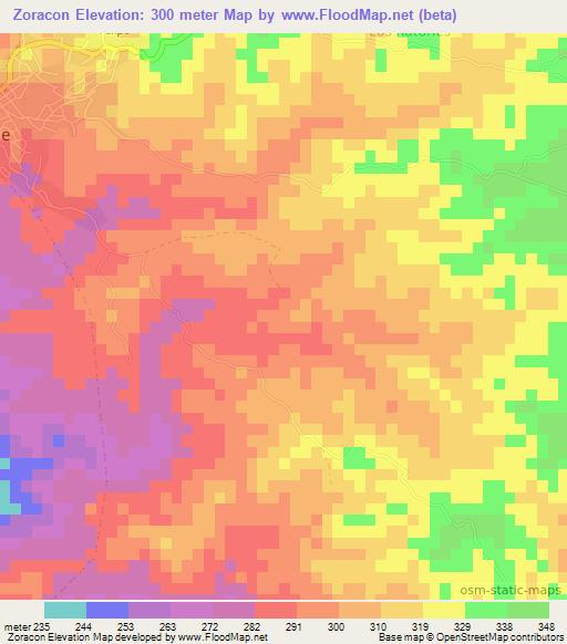 Zoracon,Haiti Elevation Map