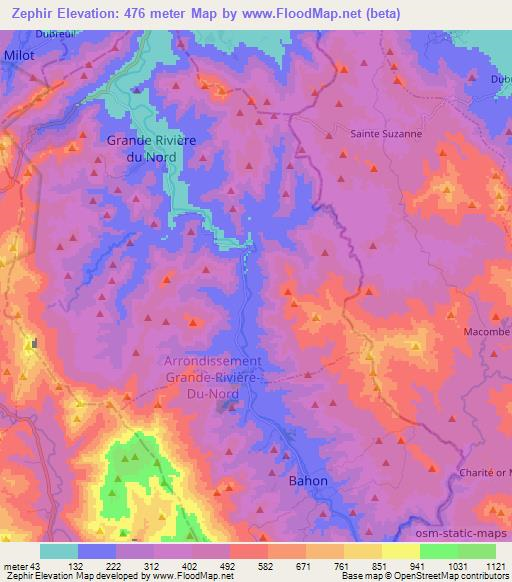 Zephir,Haiti Elevation Map